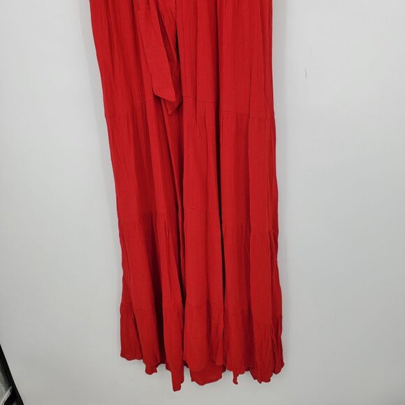 NWT Knox Rose Red Tiered Boho Peasant Long Sleeveless Maxi Dress Small - Picture 11 of 12